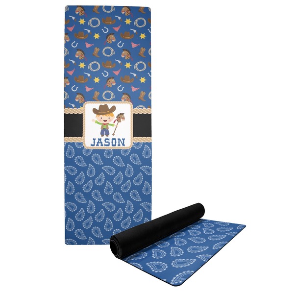 Custom Blue Western Yoga Mat (Personalized)