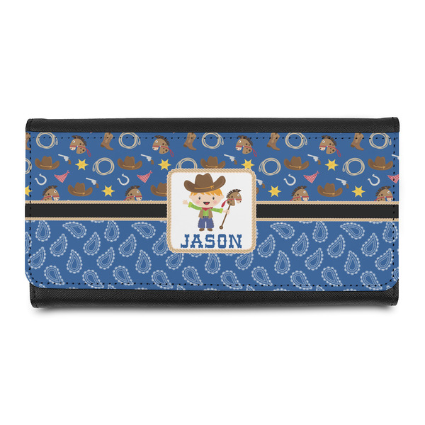 Custom Blue Western Leatherette Ladies Wallet (Personalized)
