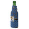 Blue Western Zipper Bottle Cooler - ANGLE (bottle)