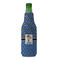 Blue Western Zipper Bottle Cooler - FRONT (bottle)