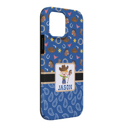Blue Western iPhone Case - Rubber Lined - iPhone 13 Pro Max (Personalized)