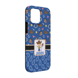 Blue Western iPhone Case - Rubber Lined - iPhone 13 Pro (Personalized)