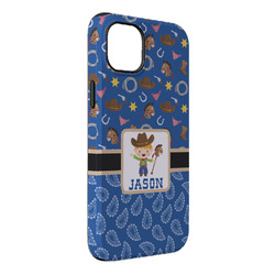 Blue Western iPhone Case - Rubber Lined - iPhone 14 Plus (Personalized)