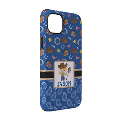 Blue Western iPhone Case - Rubber Lined - iPhone 14 Pro (Personalized)