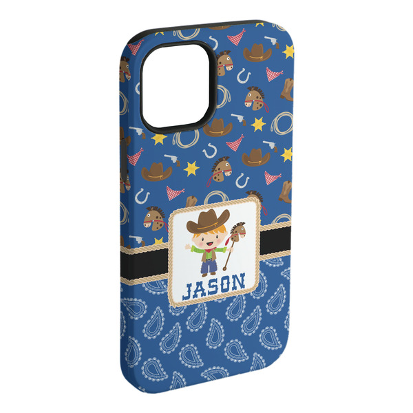 Custom Blue Western iPhone Case - Rubber Lined (Personalized)