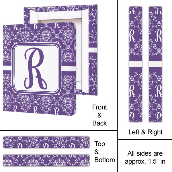 Initial Damask 11x14 - Canvas Print - Approval