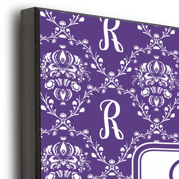 Initial Damask 11x14 Wood Print - Closeup