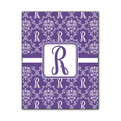 Initial Damask Wood Print - 11x14