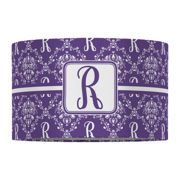 Initial Damask 12" Drum Lampshade - FRONT (Fabric)