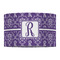 Initial Damask 12" Drum Lampshade - FRONT (Fabric)
