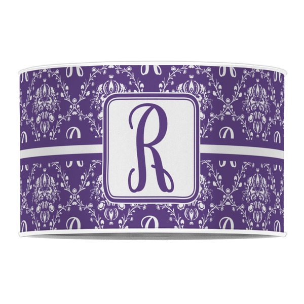 Initial Damask 12" Drum Lampshade - FRONT (Poly Film)