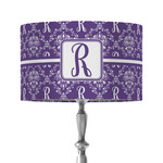 Initial Damask 12" Drum Lamp Shade - Fabric