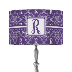 Initial Damask 12" Drum Lamp Shade - Fabric