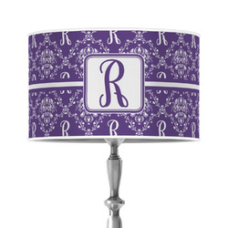 Initial Damask 12" Drum Lamp Shade - Poly-film
