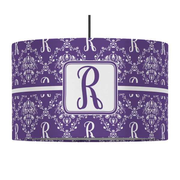 Initial Damask 12" Drum Lampshade - PENDANT (Fabric)