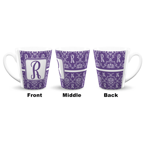 Initial Damask 12 Oz Latte Mug - Approval