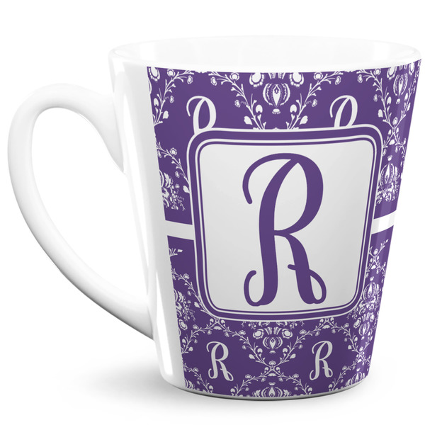 Custom Initial Damask 12 Oz Latte Mug