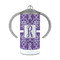 Initial Damask 12 oz Stainless Steel Sippy Cups - FRONT