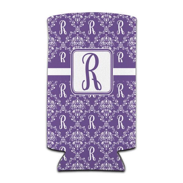 Custom Initial Damask Can Cooler (tall 12 oz)