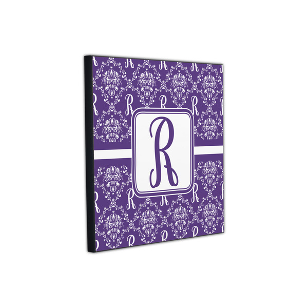 Initial Damask 12x12 Wood Print - Angle View