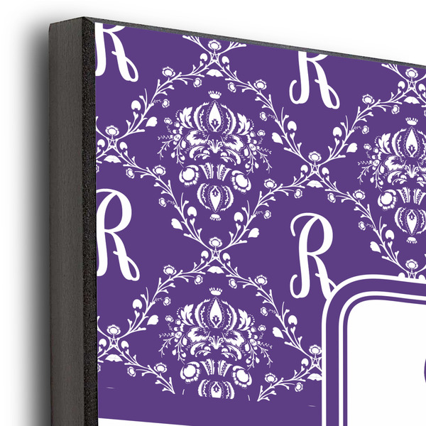 Initial Damask 12x12 Wood Print - Closeup