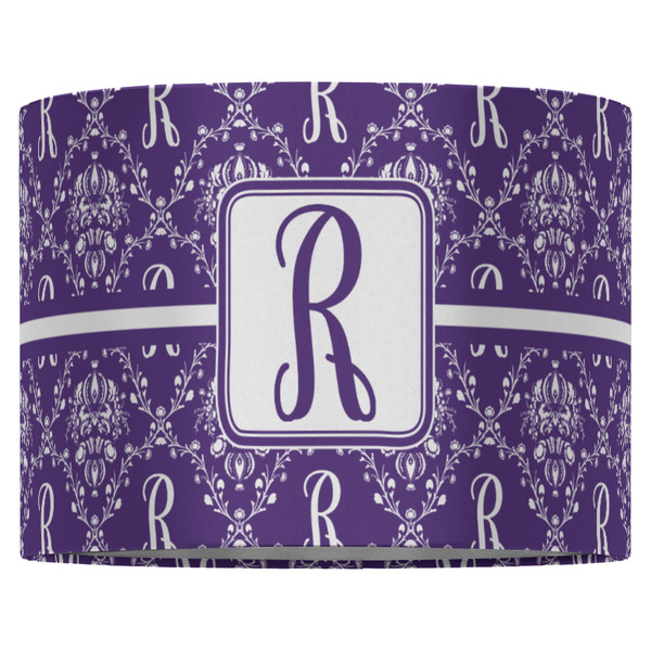 Initial Damask 16" Drum Lampshade - FRONT (Fabric)