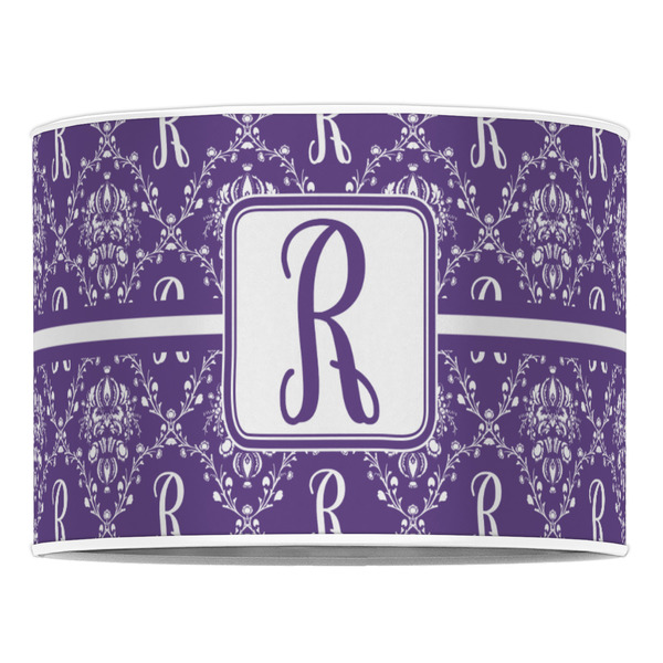 Initial Damask 16" Drum Lampshade - FRONT (Poly Film)