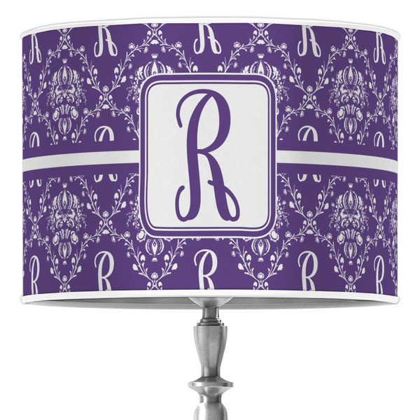 Custom Initial Damask Drum Lamp Shade