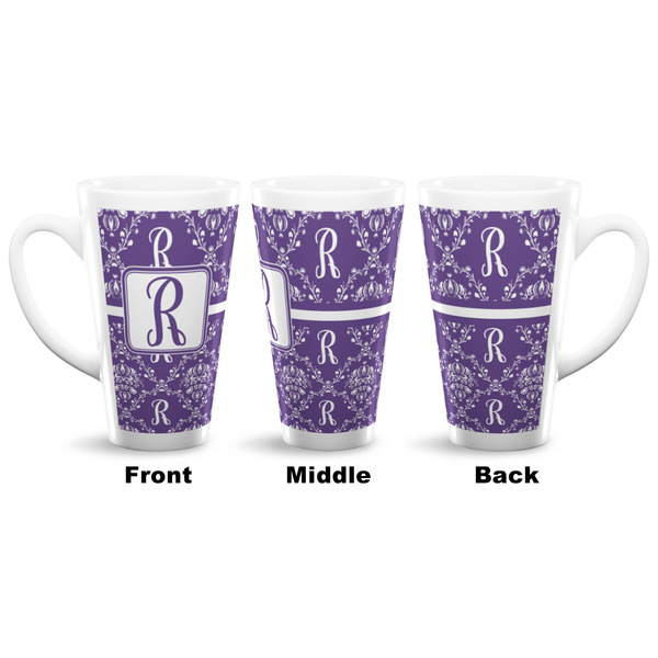 Initial Damask 16 Oz Latte Mug - Approval