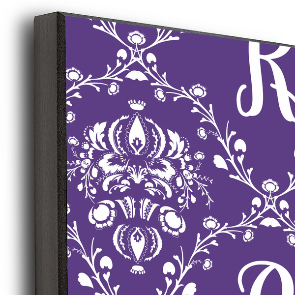 Initial Damask 20x24 Wood Print - Closeup