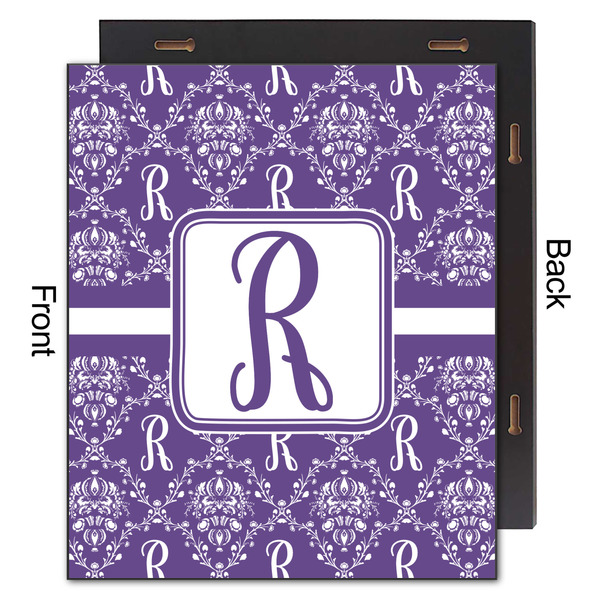 Initial Damask 20x24 Wood Print - Front & Back View