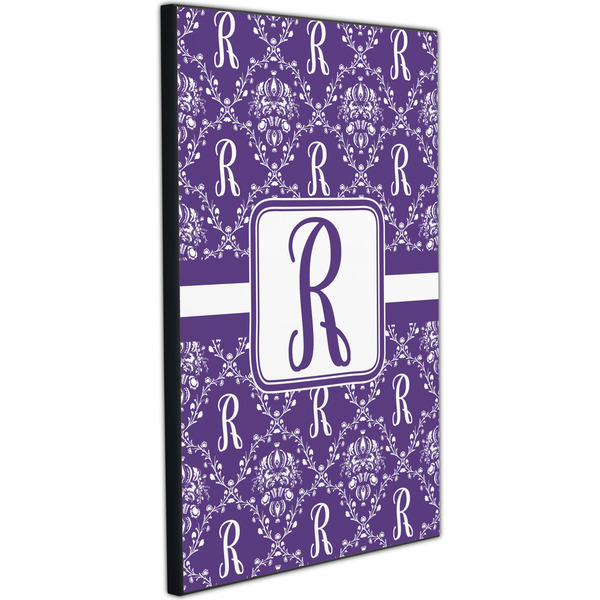 Initial Damask 20x30 Wood Print - Angle View