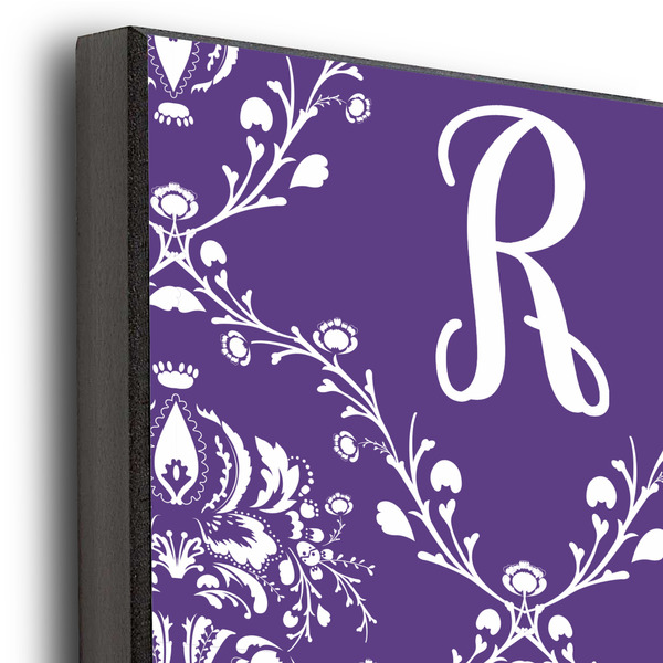 Initial Damask 20x30 Wood Print - Closeup