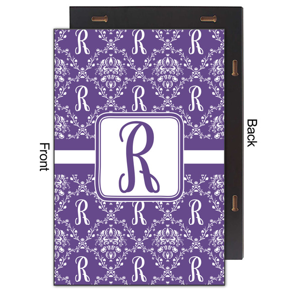 Initial Damask 20x30 Wood Print - Front & Back View