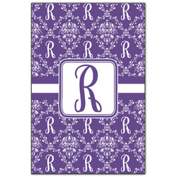 Initial Damask Wood Print - 20x30