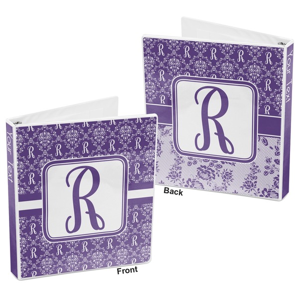Initial Damask 3-Ring Binder Front and Back