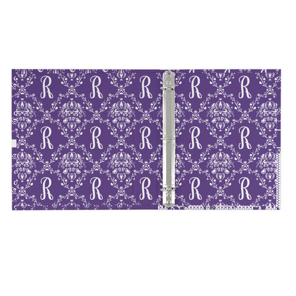 Initial Damask 3 Ring Binders - Full Wrap - 1" - OPEN INSIDE