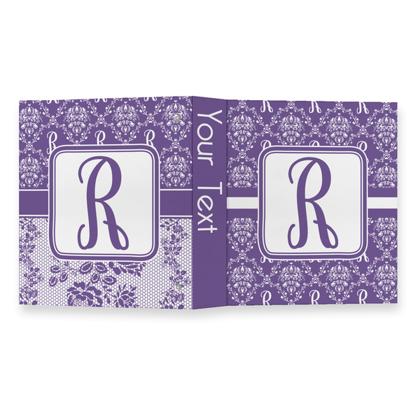 Initial Damask 3 Ring Binders - Full Wrap - 1" - OPEN OUTSIDE