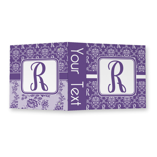Initial Damask 3 Ring Binders - Full Wrap - 2" - OPEN OUTSIDE