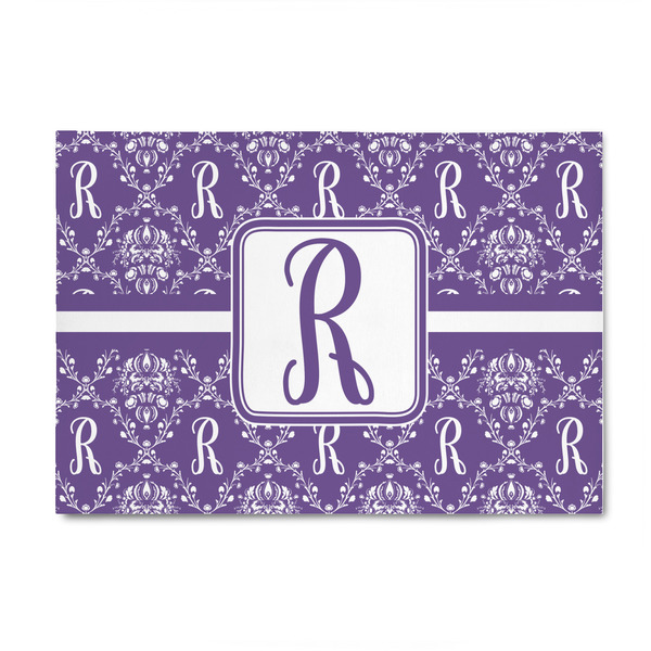 Custom Initial Damask 4' x 6' Indoor Area Rug