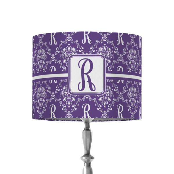 Custom Initial Damask 8" Drum Lamp Shade - Fabric