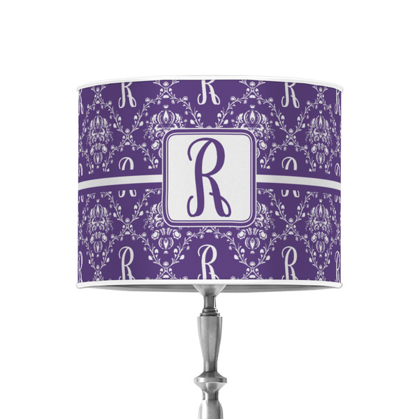 Custom Initial Damask 8" Drum Lamp Shade - Poly-film