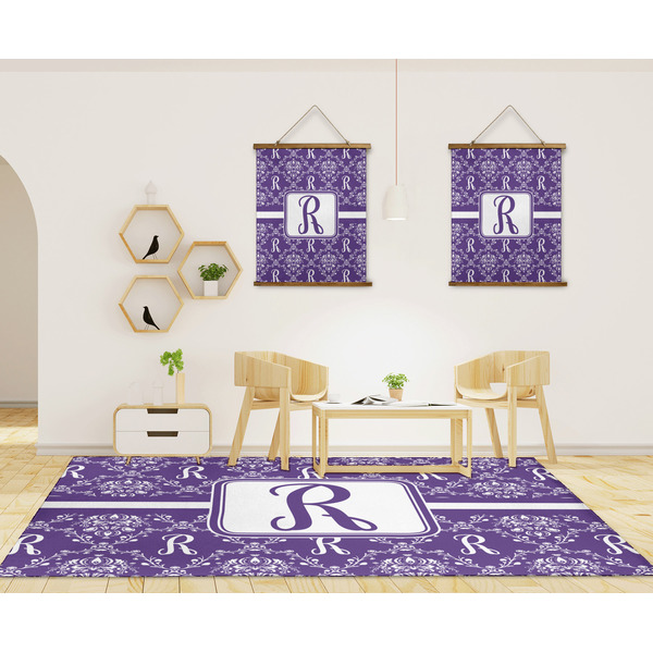 Initial Damask 8'x10' Indoor Area Rugs - IN CONTEXT