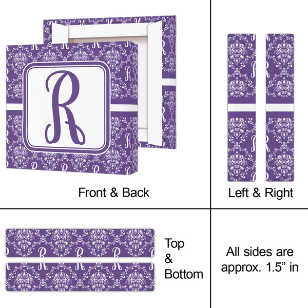 Initial Damask 8x8 - Canvas Print - Approval