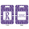 Personalized Initial Damask Aluminum Luggage Tag (Front + Back)