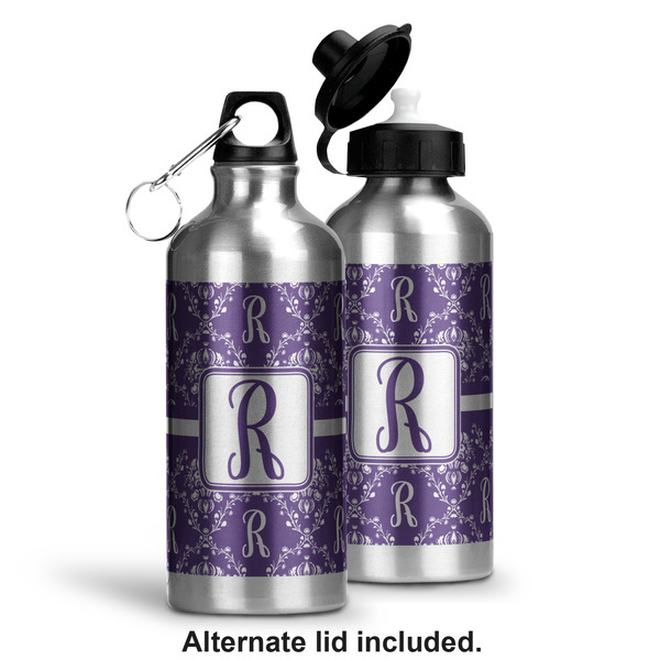 Initial Damask Aluminum Water Bottle - Alternate lid options