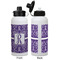Initial Damask Aluminum Water Bottle - White APPROVAL
