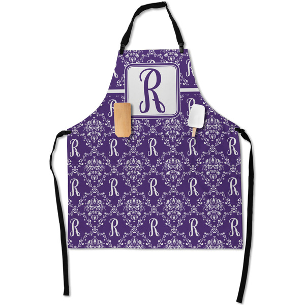 Custom Initial Damask Apron With Pockets