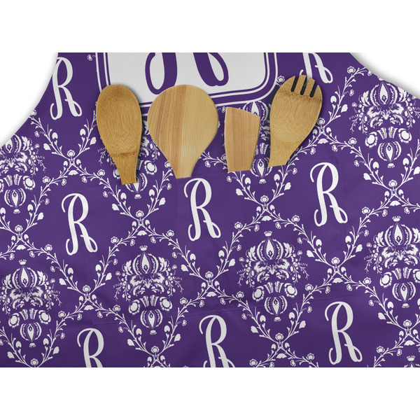 Initial Damask Apron - Pocket Detail with Props