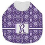 Initial Damask Jersey Knit Baby Bib